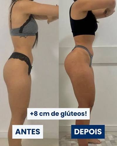 Evolução aluna - Antes e depois +8 cm de glúteos